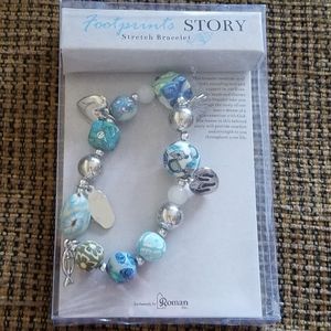 NIB Footprints stretch clay bead bracelet